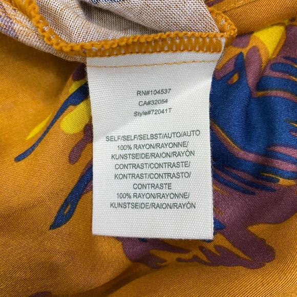 Tiny Anthropologie Floral Wrap Top Womens Sz XS Rust Orange Boho Flutter Sleeve - Picture 8 of 10